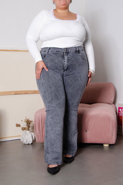 JEAN OXFORD GRIS NEVADO ELASTIZADO