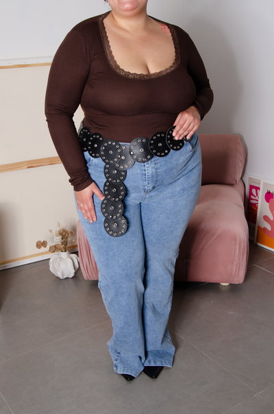 JEAN WIDE CELESTE NEVADO ELASTIZADO