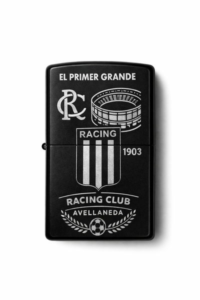 RACING - ENCENDEDOR NEGRO GRABADO LASER - SIMIL ZIPPO