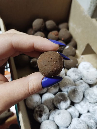 Bolitas de barrito seco con crocantes de ladrillito