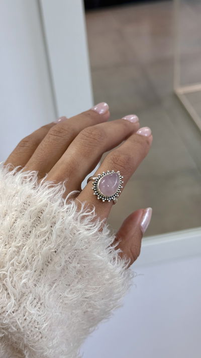 Anillo cuarzo rosa 