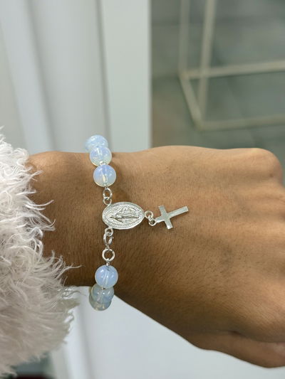 Pulsera denario piedra de la luna 