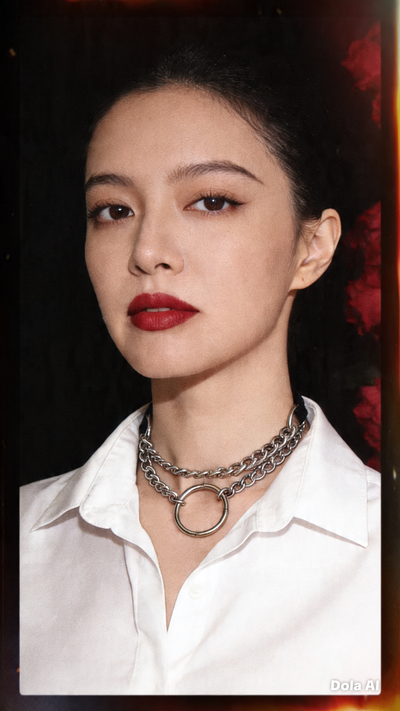 CHOKER DOS CADENAS CON ARO 