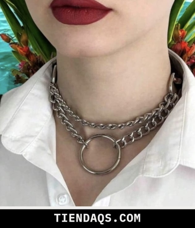 CHOKER DOS CADENAS CON ARO 
