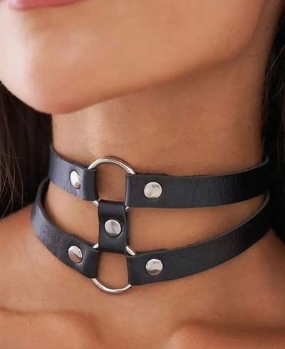 CHOKER DOS TIRAS CON TACHITAS 