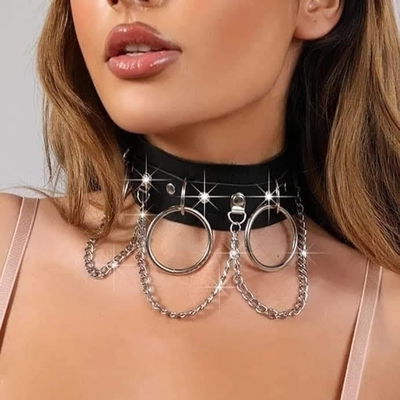 CHOKER CON CADENAS Y AROS 
