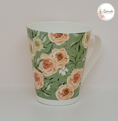 TAZA ESTAMPADA ROSAS ROSA