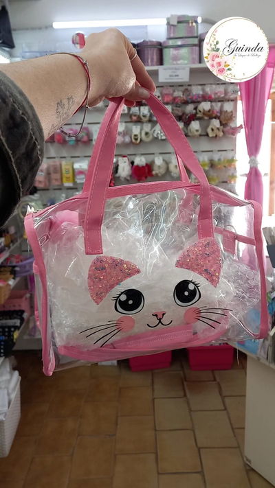 MALETIN TRANSPARENTE GATITO