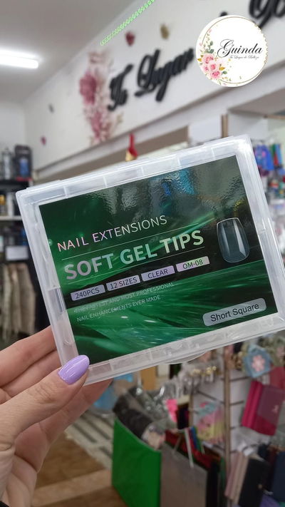 TIPS SOFT GEL CUADRADAS CORTAS
