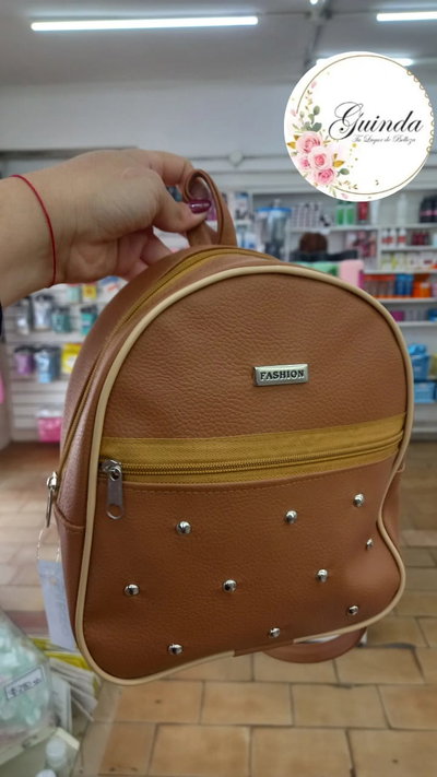 MOCHILA ECOCUERO MARRON 