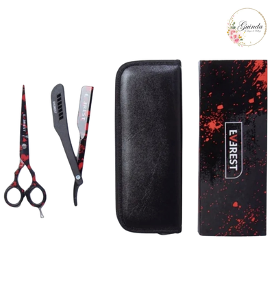 TIJERA DE CORTE + NAVAJA + ESTUCHE