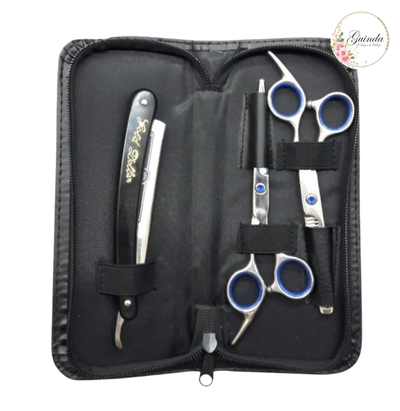 COMBO TIJERA DE CORTE+ TIJERA DE ENTRESACAR + NAVAJA