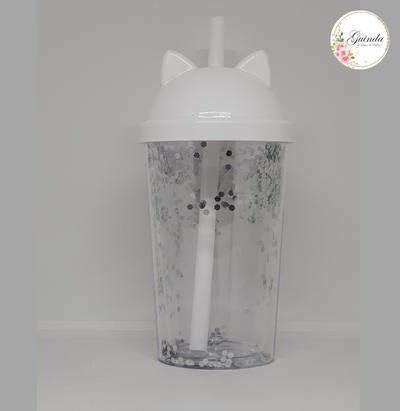 VASO GLITTERS CON OREJITAS