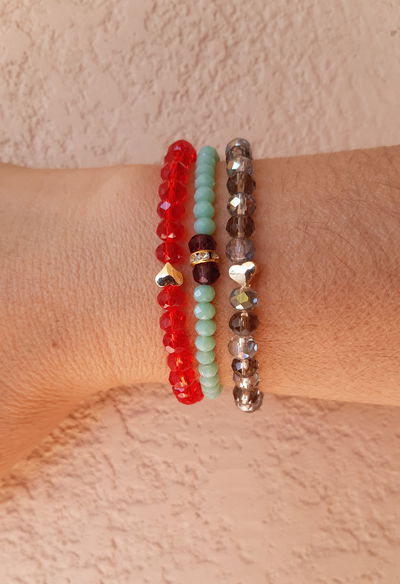 Pulsera Corazón y cristal