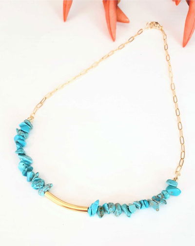 Collar Turquesa 18 k