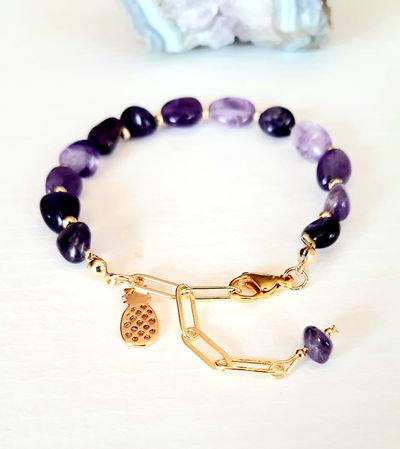 Pulsera Amatista goldfilled