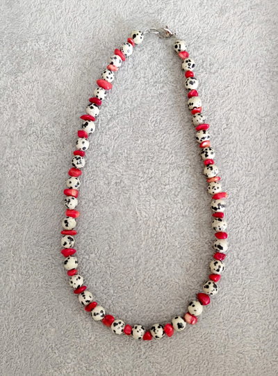 Collar Coral y Jaspe