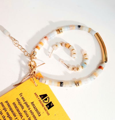 Conjunto Amazonita Oro