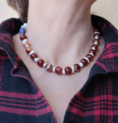 Collar Ágata Roja Equilibrio