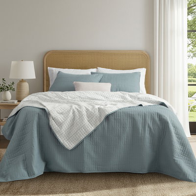 KIT 2 ½ MATELASEADO CON REVERSO ESTAMPADO