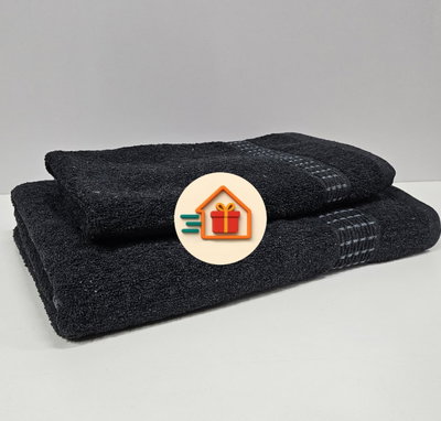 JUEGO DE TOALLA Y TOALLON LISO CON GUARDA