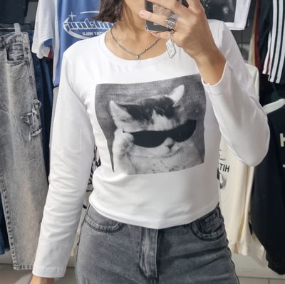 Top gato larga