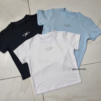 Top aplique estrella giro