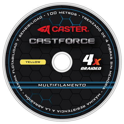 Multifilamento CASTER Castforce 4x 0.18mm 12,3kg 27lb Pack 6 Unidades 100m