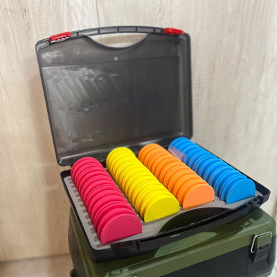 Alfajores Porta Lineas Pesca Albatros Goma Eva Caja X 46u. Color Negro