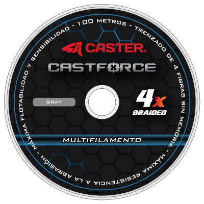 Multifilamento 0.14mm GRIS CASTER Castforce 4x 12,3kg 27lb Pack 6 Unidades 100m