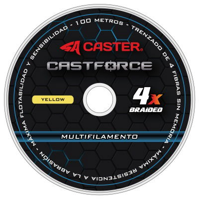 Multifilamento 0.14mm AMARILLO CASTER Castforce 4x 12,3kg 27lb Pack 6 Unidades 100m