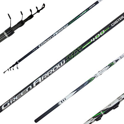 CAÑA TELESCOPICA PEJERREY CASTER GREEN ARROW 4M CARBONO IM7 15-40G