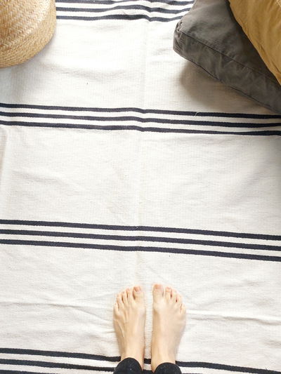 Manta/alfombra rayas negro