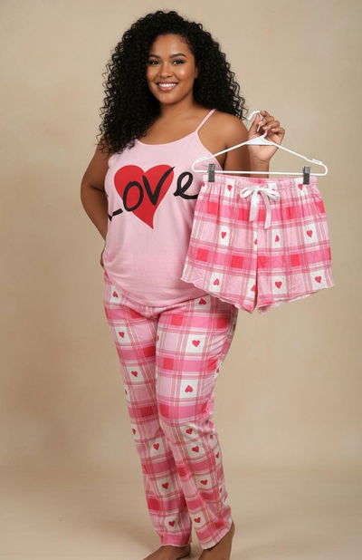 Art.1535 Pijama especial 3 piezas remera+short+pantalon largo