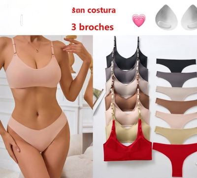 Art.649 Conjunto de latex T85 al T100 sin costura con vedetina angosta