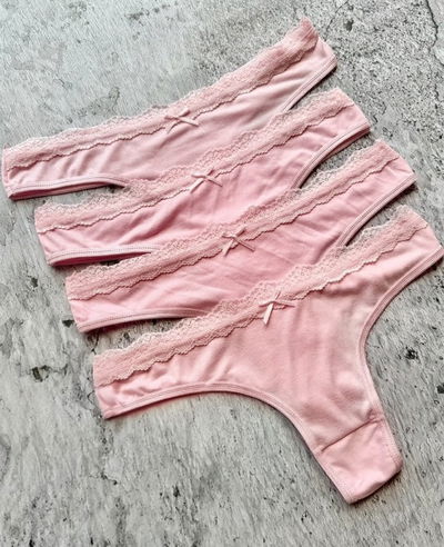 Art.202 less rosa x3 con encaje en la cintura 