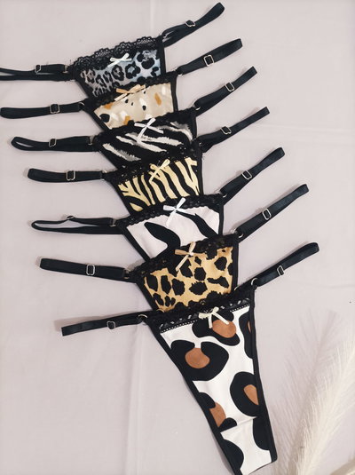 Art.227 less regulable animal con encaje y moño x3