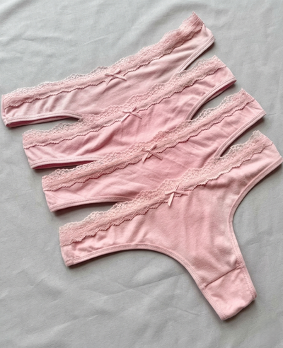 Art.202 less rosa x3 con encaje en la cintura 