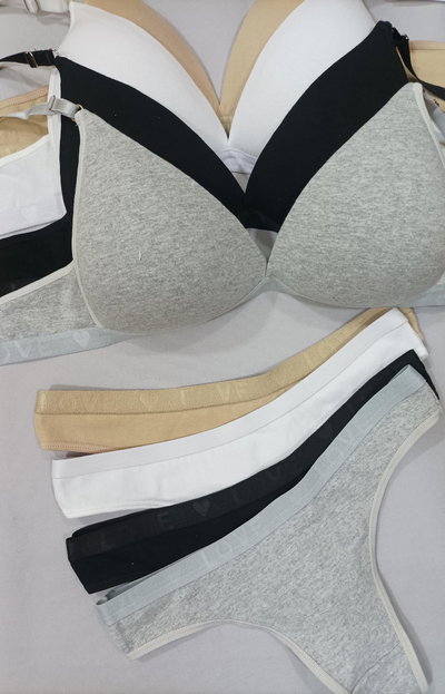 Art.661 conjunto triangulo elástico love de algodón con less