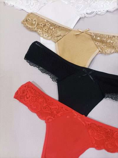 Art.194 Colaless algodón con puntilla x3