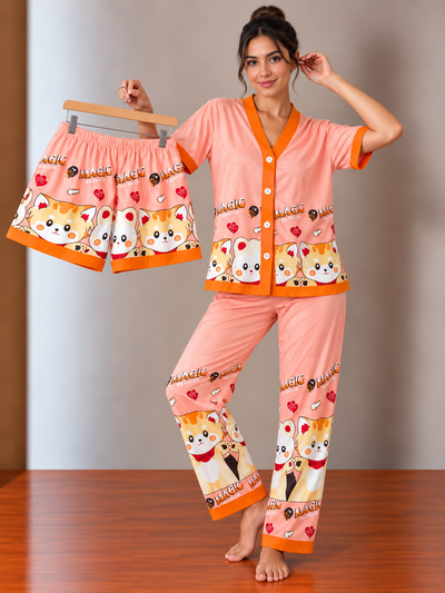 Art.1561 Pijama camisero 3 piezas