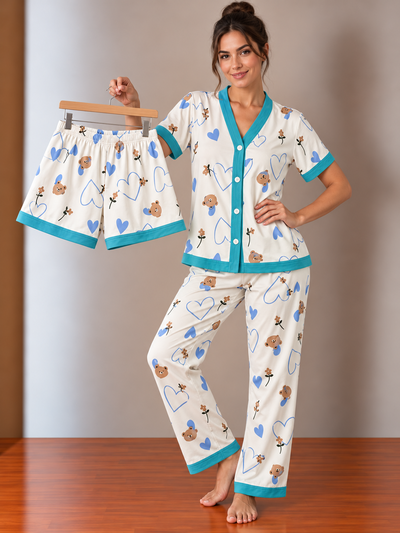 Art.1561 Pijama camisero 3 piezas 