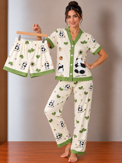 Art.1561 Pijama camisero 3 piezas 