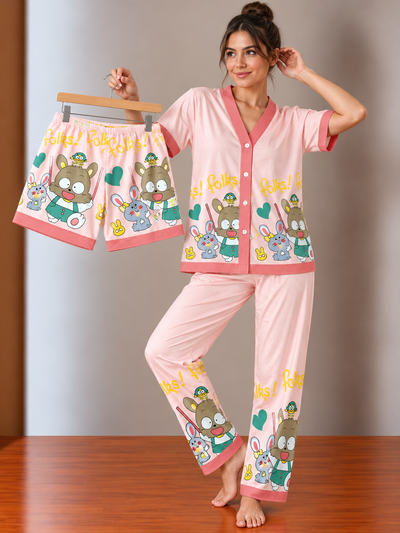 Art.1561 Pijama camisero 3 piezas