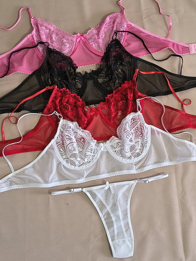Art.682 Conjunto bralette con aro de tul y encaje