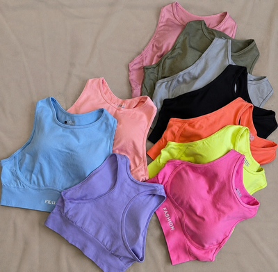 Art.455 Top cuello alto costura reforzada lycra premium