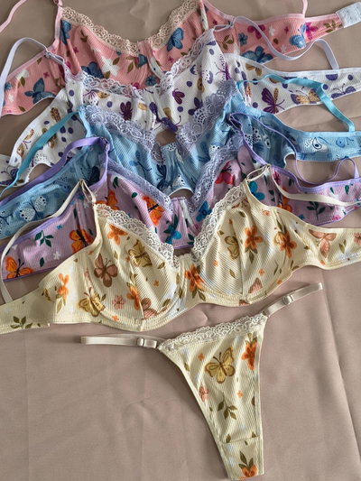 Art 675 Conjunto bralette con aro morley mariposas
