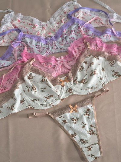 Art.679 Conjunto bralette estampado con aro + less regulable