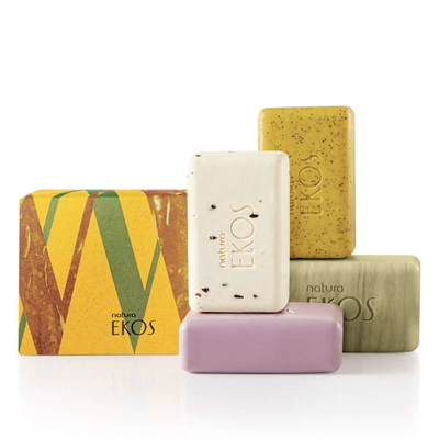 Ekos Jabones en barra puro vegetal cremosos y exfoliantes - 4 unidades de 100 g c/u