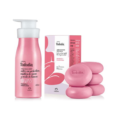 Kit Tododia rutina completa frambuesa y pimienta rosa